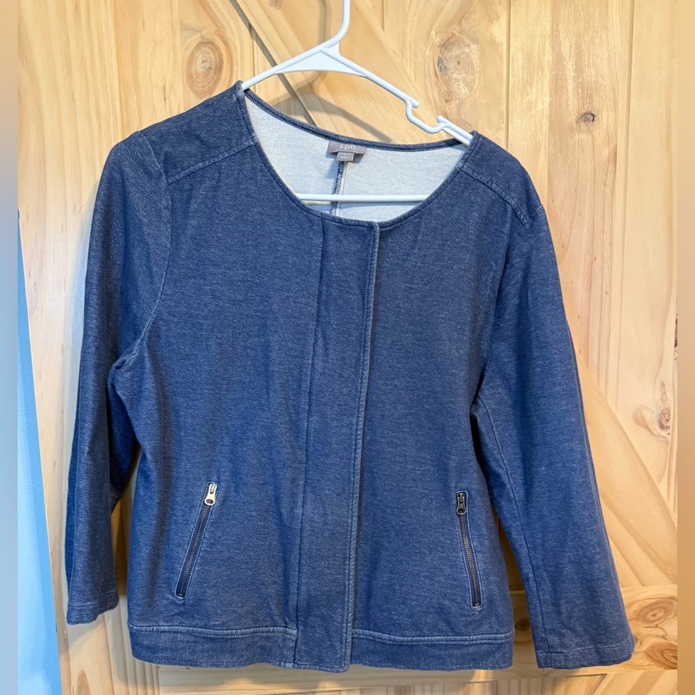 J. Jill Classic Blue  cotton “jean look” Jacket